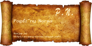 Pogány Norma névjegykártya